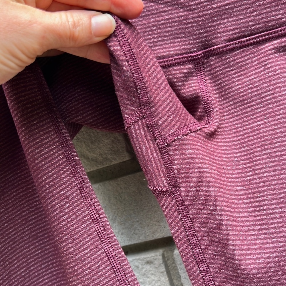 Lululemon Wunder Under Tonka Stripe Bordeaux Drama/Bordeaux Drama Size 2 - Picture 7 of 12